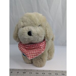 Dakin Tan Dog Plush Puppy Bandana 9 Inch 1985 Stuffed Animal Toy